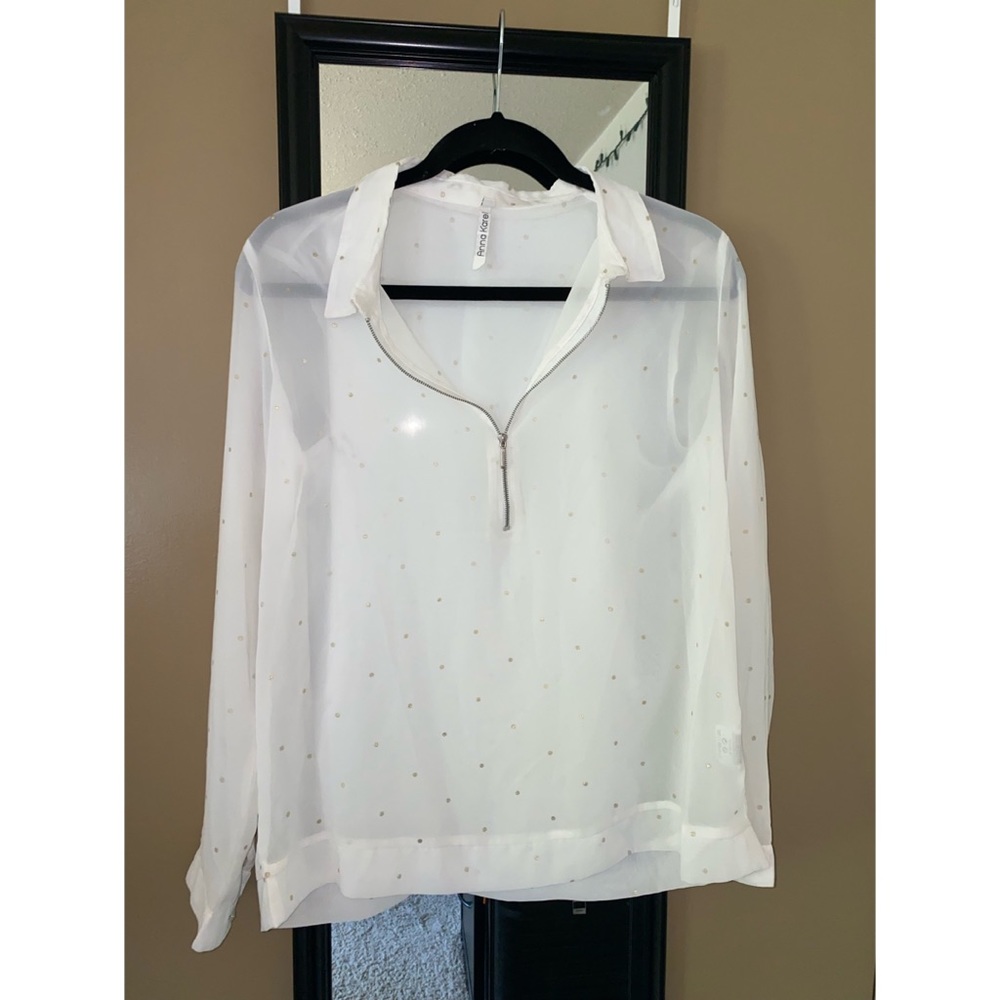 Anna Karel white blouse size Medium